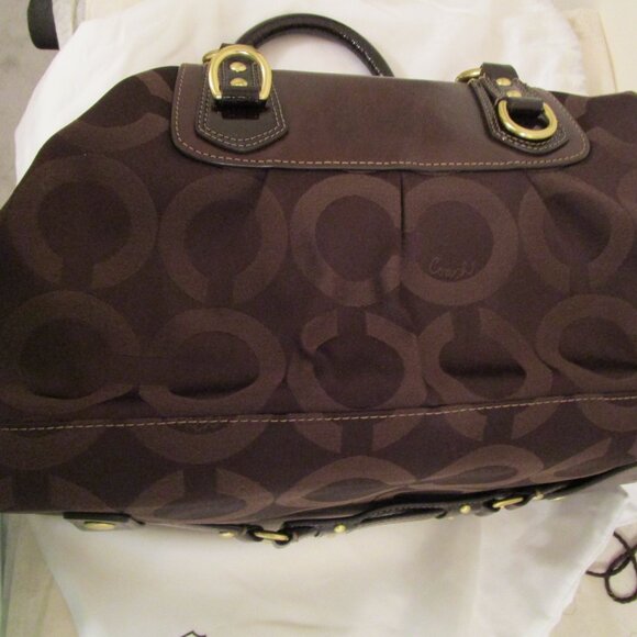 Coach Madison Sabrina Brown Op Art Satchel - Picture 4 of 12